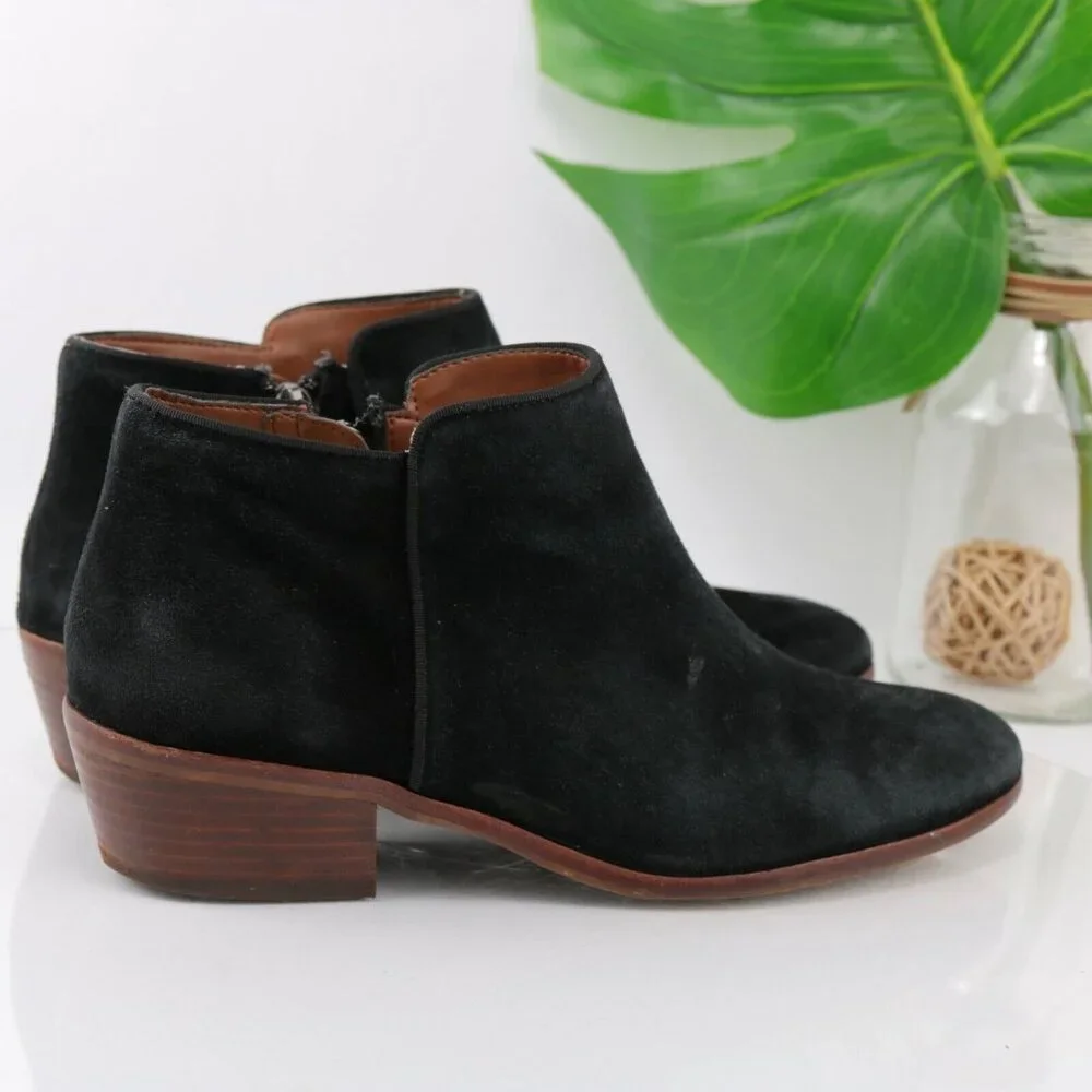 Sam Edelman Womens Petty Boot Size 9.5 Black Suede‎ Bootie Block Heel Boho Comfy